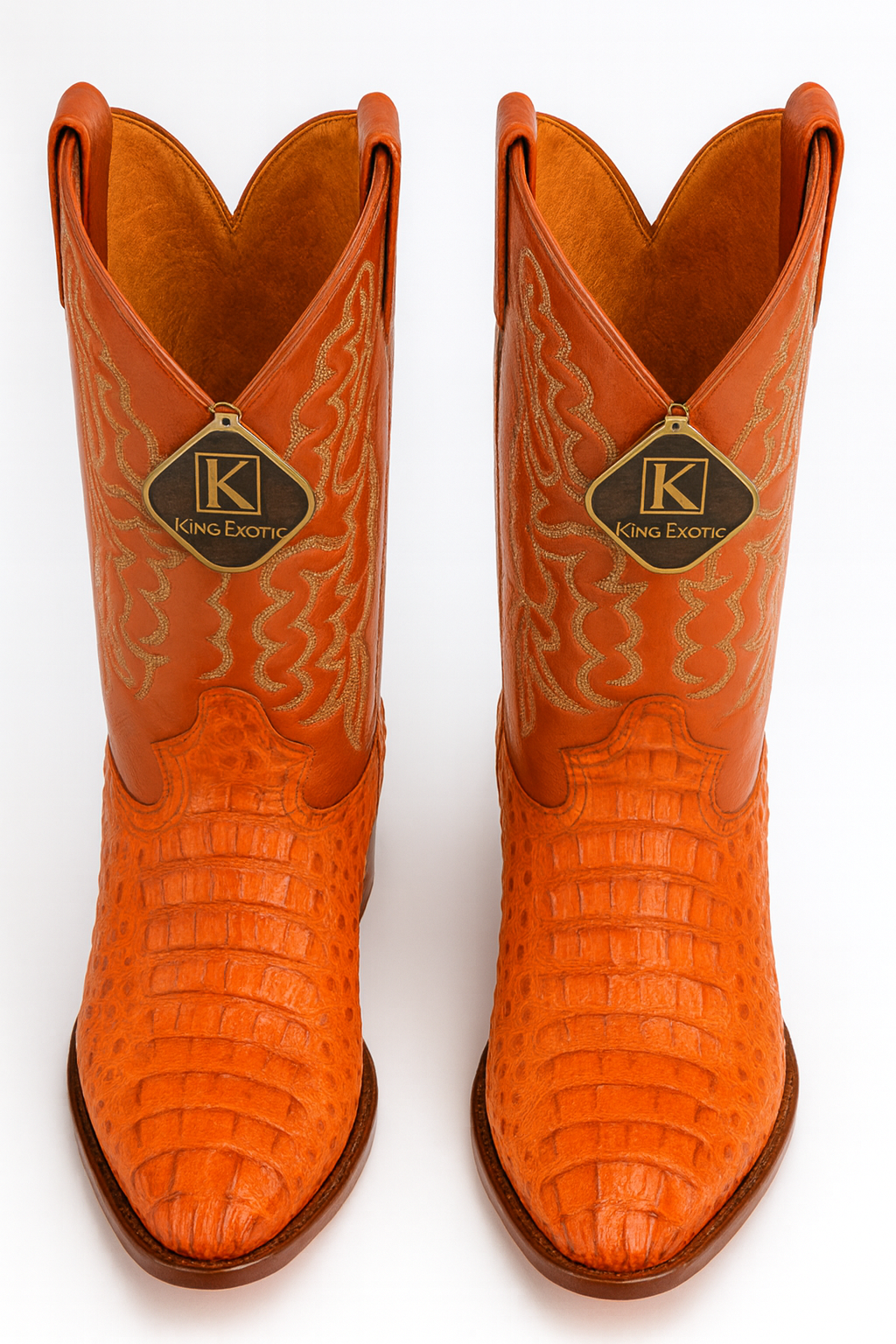 Mens King Exotic Caiman Hornback Cowboy Boots Cognac (4980203)