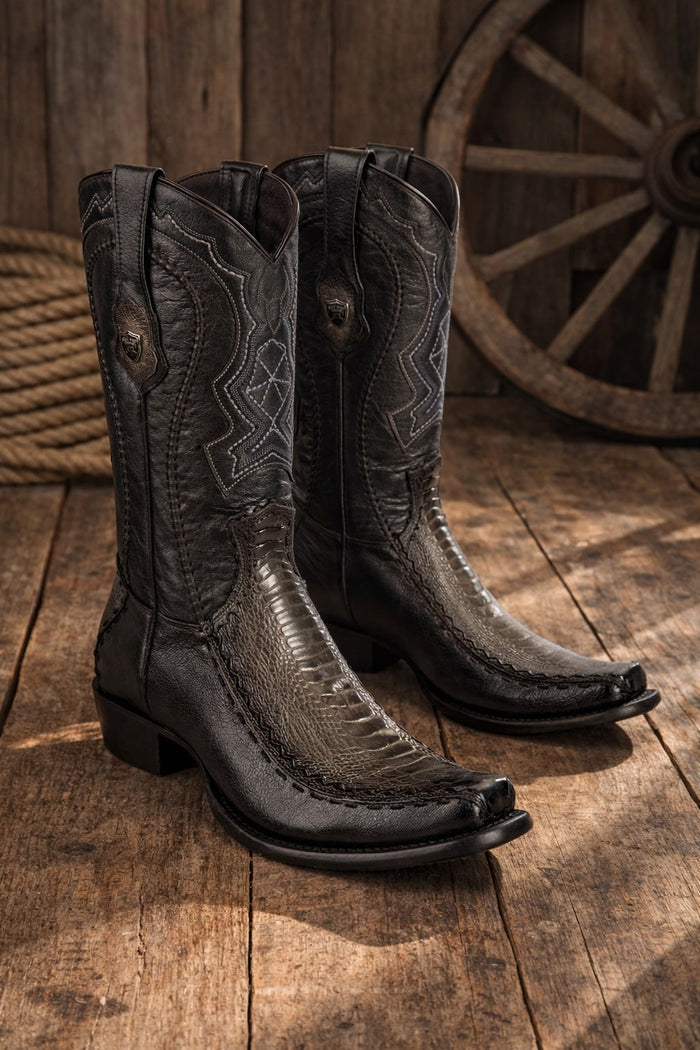 Men's Wild West Ostrich Leg with Deer Dubai Toe Boots 279F05