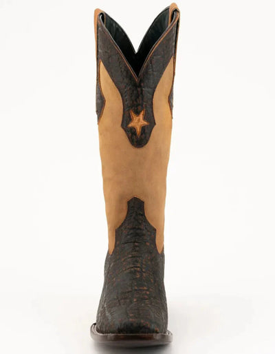 Men's Ferrini Acero Elephant Print Boots Handcrafted Nicotine 4 12093-24-080-D  - from alligatorwarehouse.com