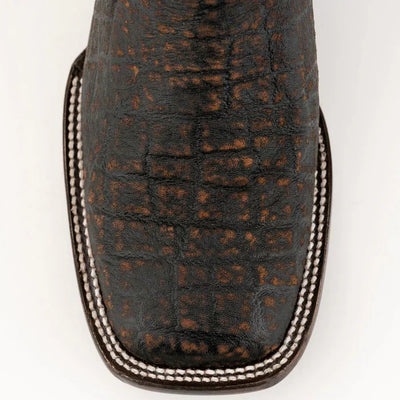 Men's Ferrini Acero Elephant Print Boots Handcrafted Nicotine 1209324 2 12093-24-080-D  - from alligatorwarehouse.com