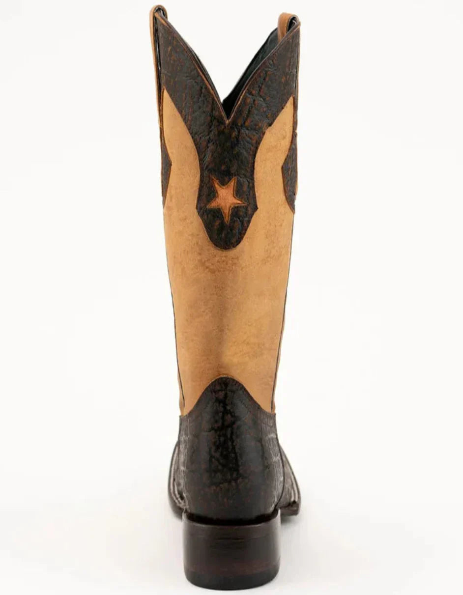 Men's Ferrini Acero Elephant Print Boots Handcrafted Nicotine 3 12093-24-080-D  - from alligatorwarehouse.com