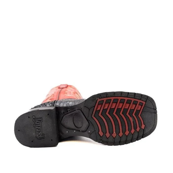 Men's Ferrini Kai Sea Turtle Print Boots Handcrafted Black 42593-04 6 42593-04-080-D  - from alligatorwarehouse.com