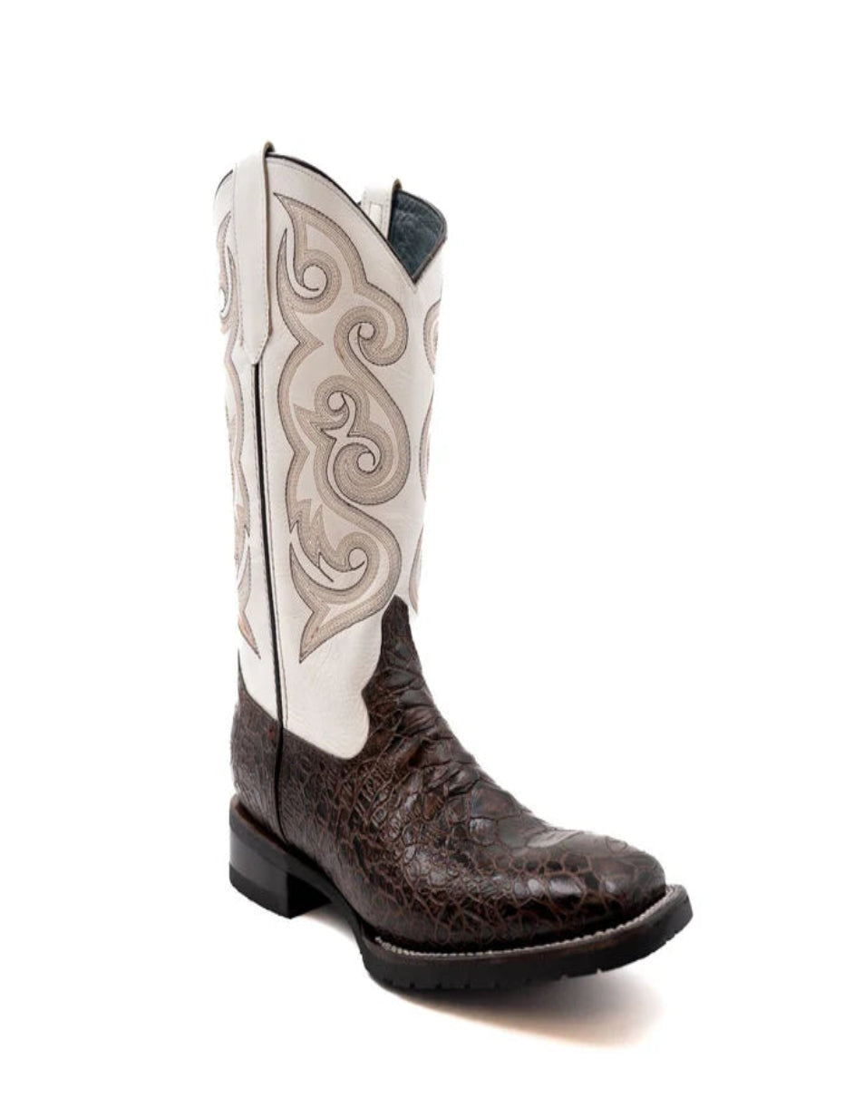 Men's Ferrini Kai Sea Turtle Print Boots Handcrafted Brown