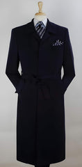 Mens Full Length Length Top Coat - Navy