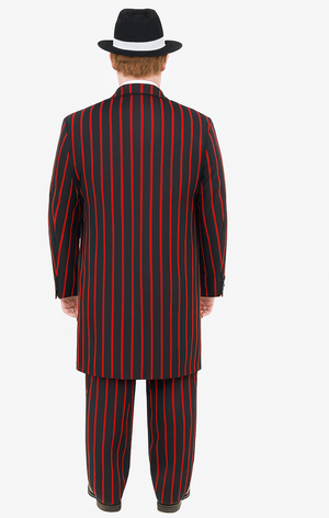 Mens Gangster Zoot Suit in 3 Colors  Chalk Stripe - Black and Red - Black and Gold - Black and White