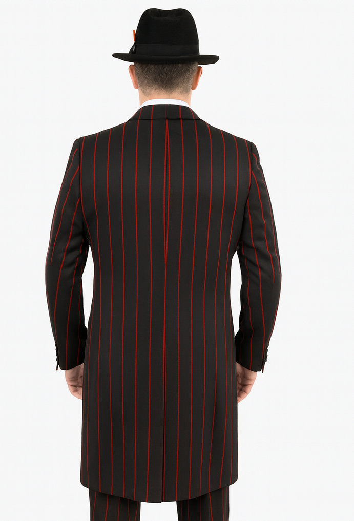 Mens Gangster Zoot Suit in 3 Colors  Chalk Stripe - Black and Red - Black and Gold - Black and White