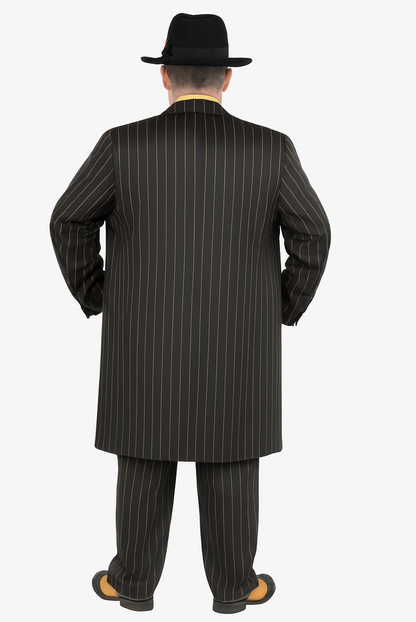 Mens Gangster Zoot Suit in 3 Colors  Chalk Stripe - Black and Red - Black and Gold - Black and White