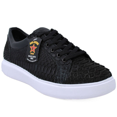 Men's Genuine Full Python Skin Sneakers - Black 1 LAB-ZSM025705-060  - from alligatorwarehouse.com