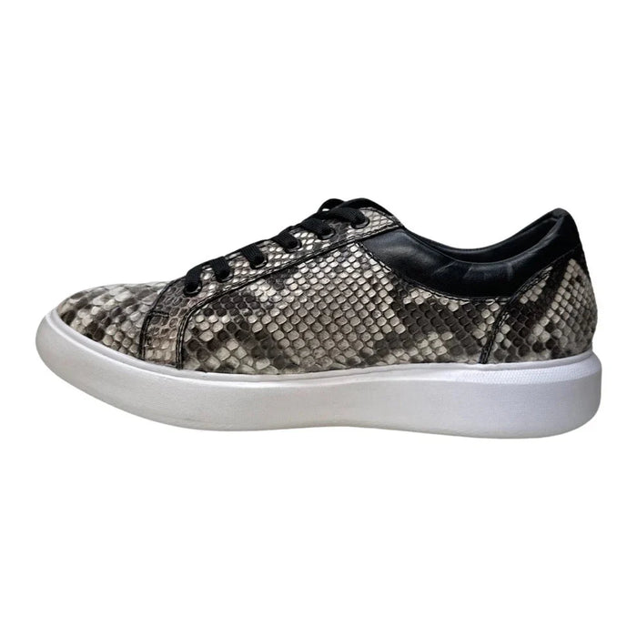 Men’s Natural Genuine Full Python Skin Sneakers, Exotic Lace-Up Casual Shoes