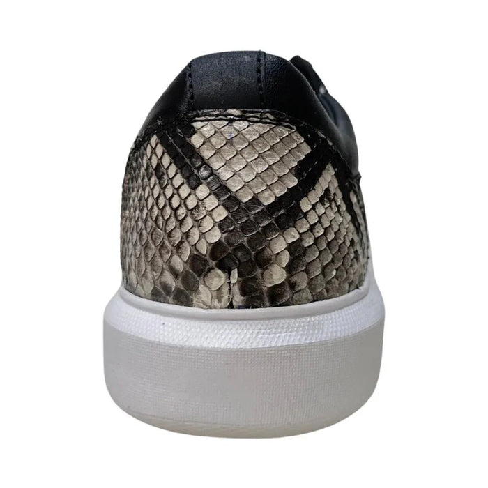 Men’s Natural Genuine Full Python Skin Sneakers, Exotic Lace-Up Casual Shoes