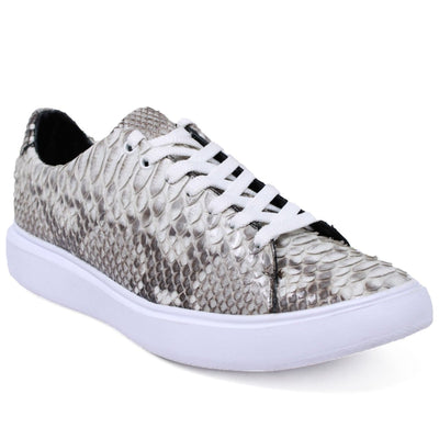 Men's Genuine Full Python Skin Sneakers - Natural 1 LAB-ZSM025749-060  - from alligatorwarehouse.com