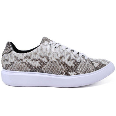Men's Genuine Full Python Skin Sneakers - Natural 3 LAB-ZSM025749-060  - from alligatorwarehouse.com