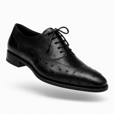 Mens Mezlan Getty Ostrich Wingtip Dress Shoe in Cognac 18   - from alligatorwarehouse.com