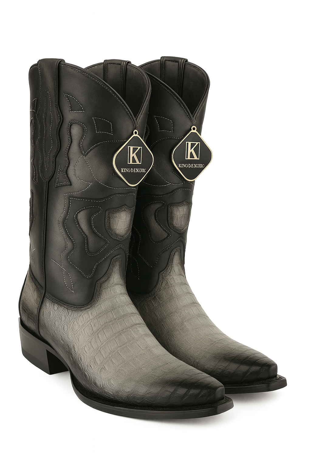 King Exotic Men's Caiman Belly Snip Toe Boots