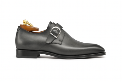 Mens Carrucci Classic Leather Fade Single D-Buckle Monk Strap Dress Shoe in Chestnut 22   - from alligatorwarehouse.com