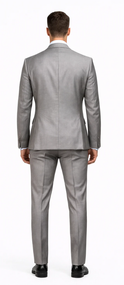 Rossiman Gray Men's Slim-fit Suit Vested Flat Front Pants