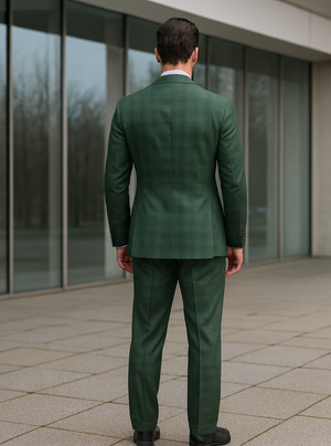 Men’s Green Double-Breasted Suit – Stylish Formal Wear