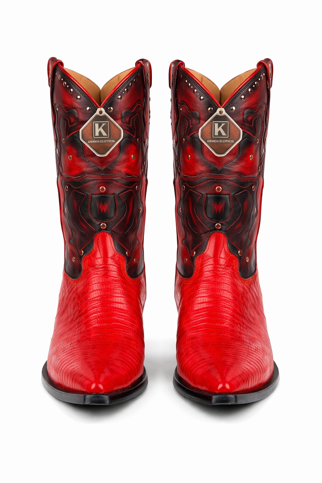 Men's King Exotic Boots Teju Lizard 3x Toe Red (495vf0712)