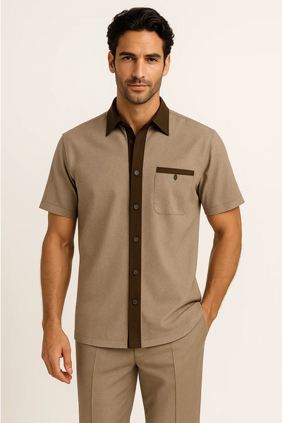 Mens Houndstooth Walking Suit by Dreams by Zacchi – 2 Piece Lei sure Set in brown/tan- $’99 1   - from alligatorwarehouse.com