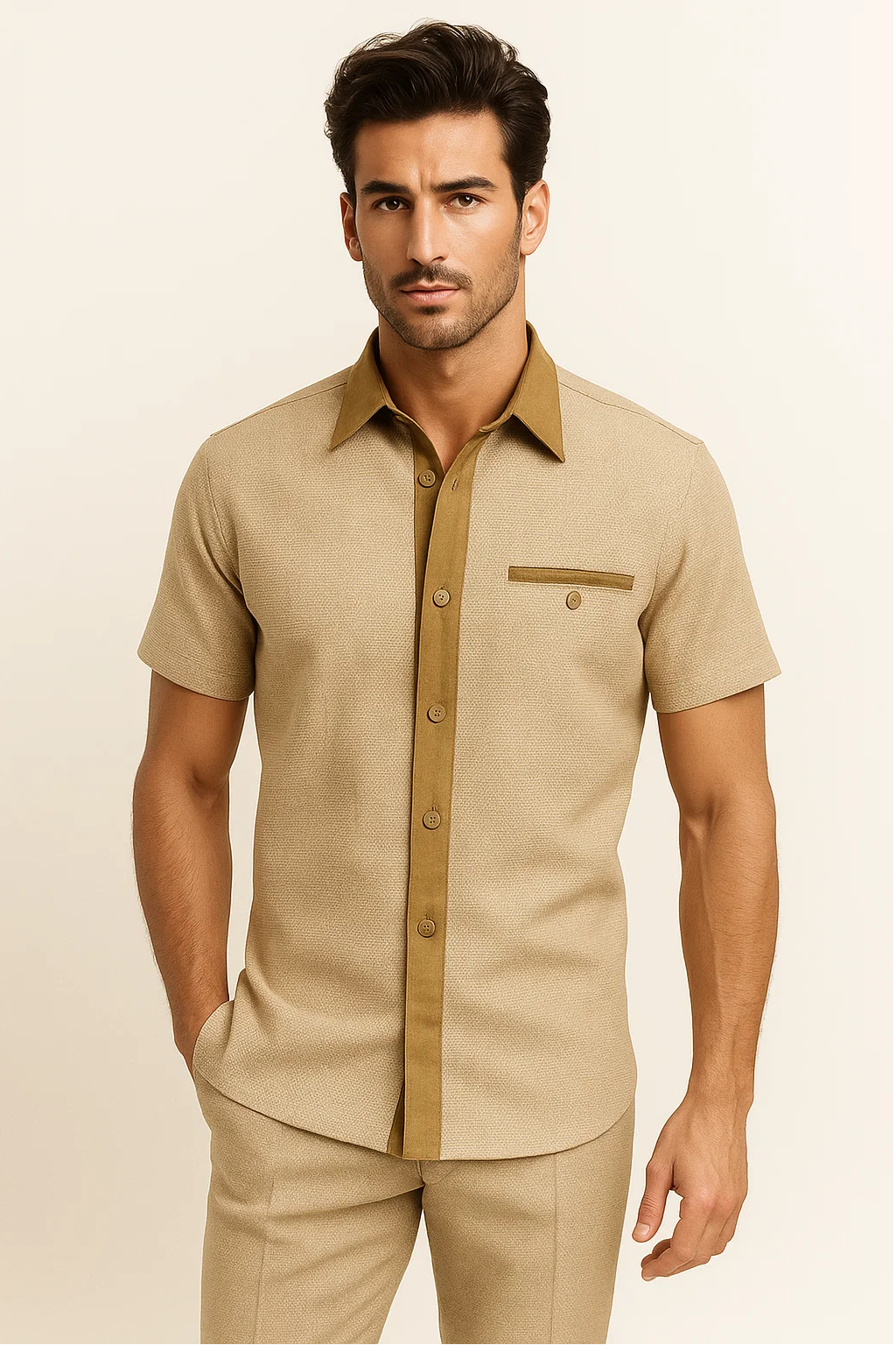 Men’s Houndstooth Walking Suit by Dreams by Zacchi – 2 Piece Lei sure Set in camel- $99 1   - from alligatorwarehouse.com