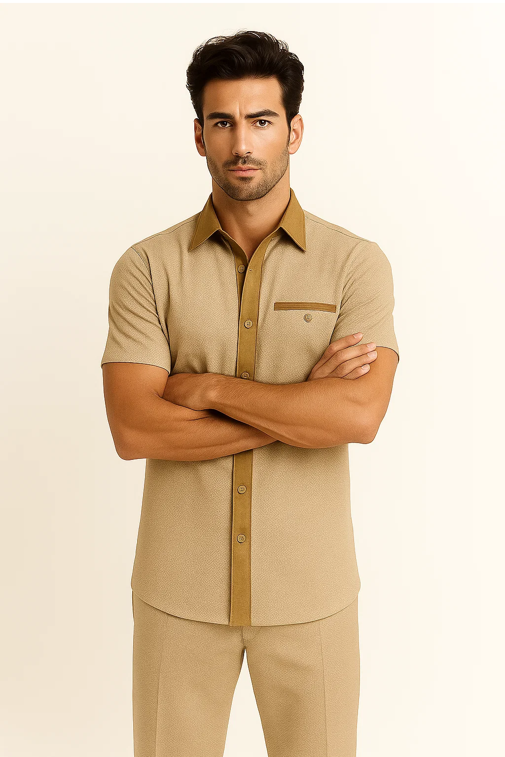 Men’s Houndstooth Walking Suit by Dreams by Zacchi – 2 Piece Lei sure Set in camel- $99 2   - from alligatorwarehouse.com