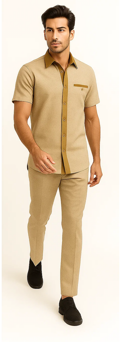 Men’s Houndstooth Walking Suit by Dreams by Zacchi – 2 Piece Lei sure Set in camel- $99 8   - from alligatorwarehouse.com