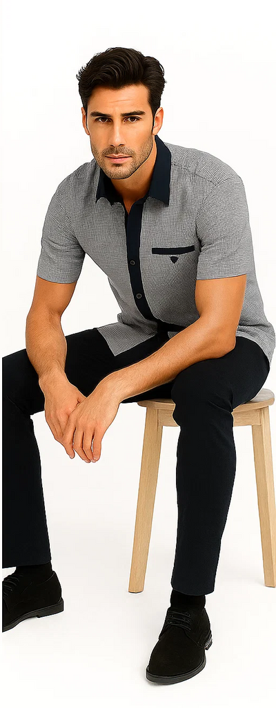 Men’s Houndstooth Walking Suit by Dreams by Zacchi – 2 Piece Lei sure Set in navy/white- $99 6   - from alligatorwarehouse.com