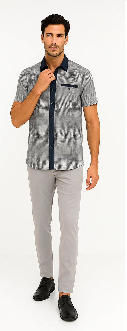 Men’s Houndstooth Walking Suit by Dreams by Zacchi – 2 Piece Lei sure Set in navy/white- $99