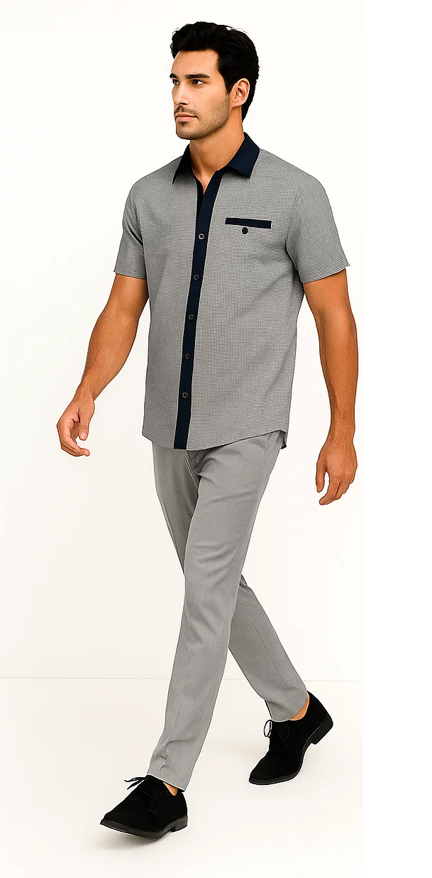 Men’s Houndstooth Walking Suit by Dreams by Zacchi – 2 Piece Lei sure Set in navy/white- $99 8   - from alligatorwarehouse.com