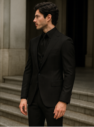 Mens John Wick Vested Black Suit Costume 3 YG-6858  - from alligatorwarehouse.com
