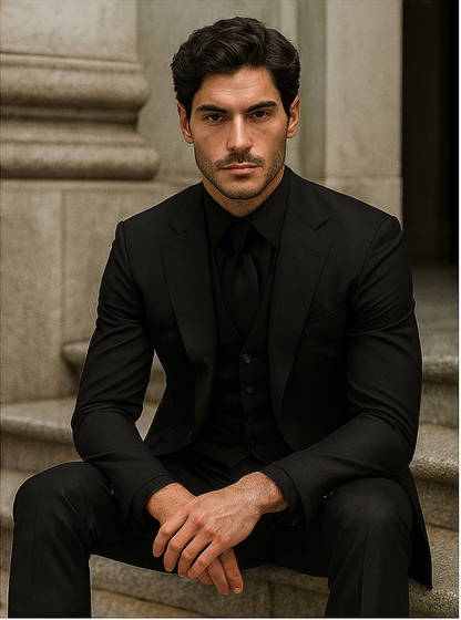 Mens John Wick Vested Black Suit Costume