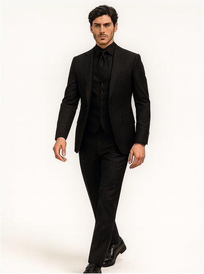 Mens John Wick Vested Black Suit Costume 6 YG-6858  - from alligatorwarehouse.com