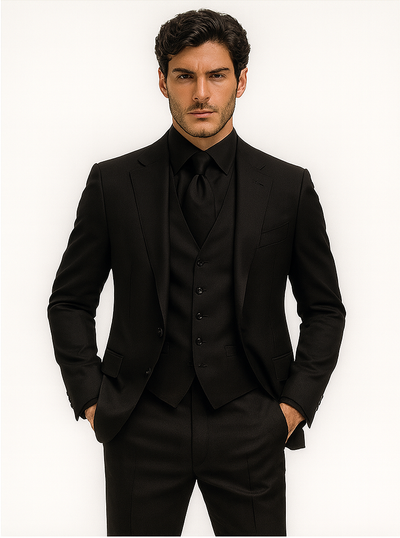 Mens John Wick Vested Black Suit Costume 9 YG-6858  - from alligatorwarehouse.com