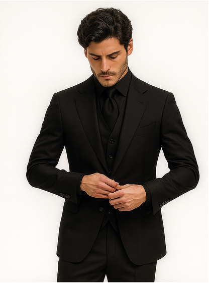 Mens John Wick Vested Black Suit Costume