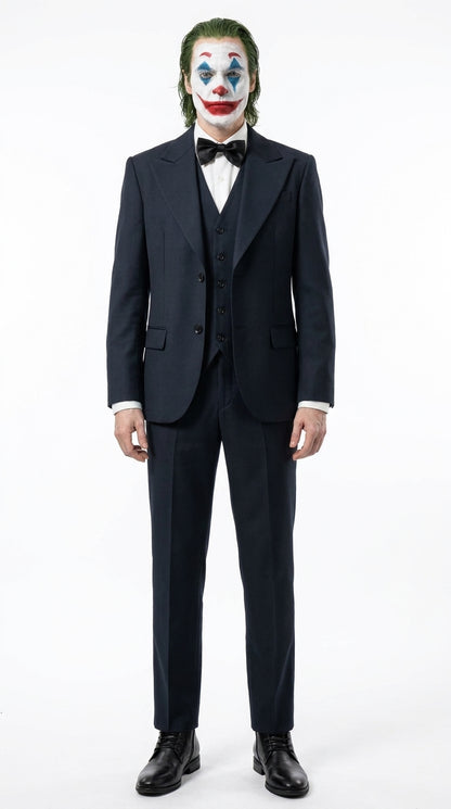 Mens Joker 2 Black 3-Piece Suit – Premium Movie-Inspired Cosplay Costume, Halloween & Formal Dress Outfit
