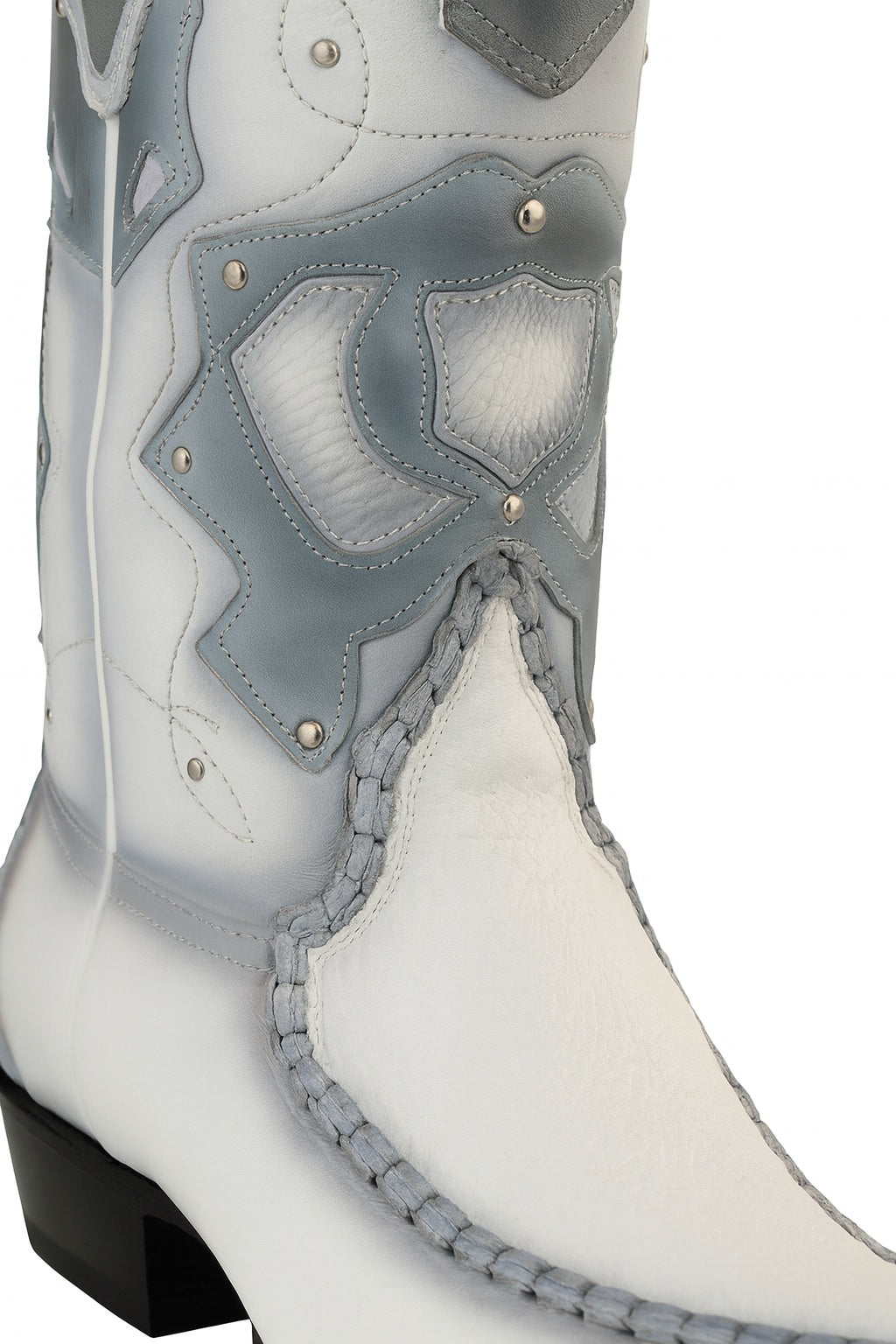 Men's King Exotic Genuine Sharkskin Boots 3x Toe Burnished White (495v20928)