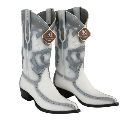 Men's King Exotic Genuine Sharkskin Boots 3x Toe Burnished White (495v20928)