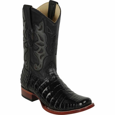 Men's Los Altos Caiman Belly Square Toe Boots - Black 812T8205 1 LAB-812T8205-060  - from alligatorwarehouse.com
