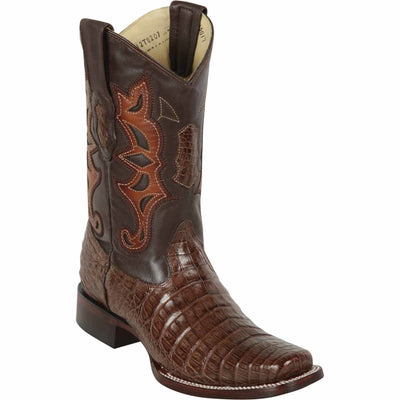 Men's Los Altos Caiman Belly Square Toe Boots - Brown 812T8207 1 LAB-812T8207-060  - from alligatorwarehouse.com