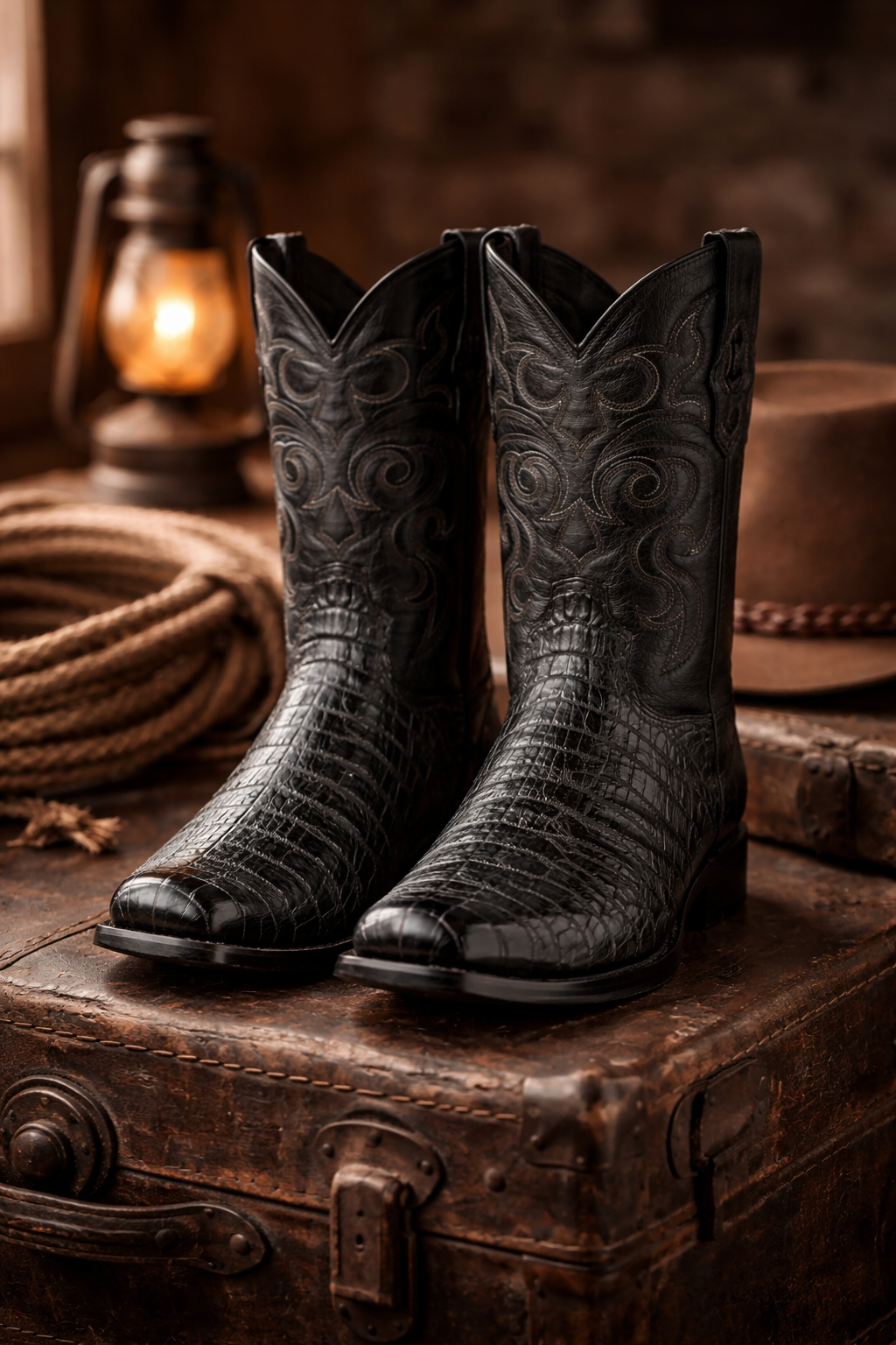Men's Los Altos Caiman Tail Snip Toe Boots