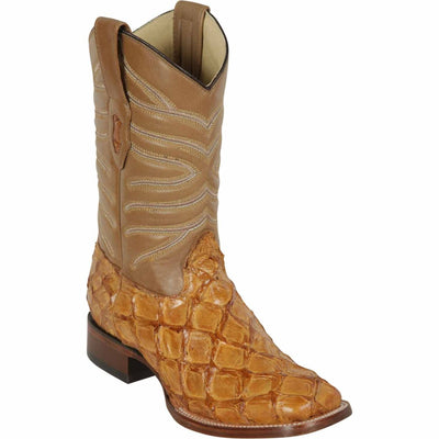 Men's Los Altos Monster Fish Skin Wide Square Toe Boots 5 LAB-8221088.060  - from alligatorwarehouse.com