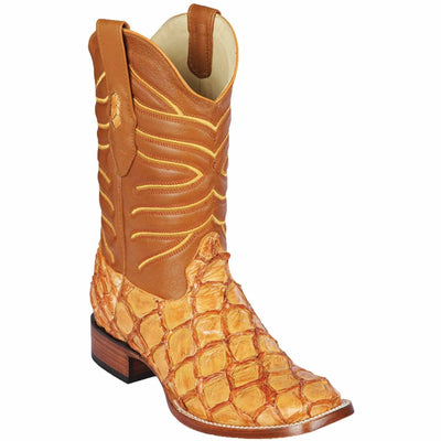 Men's Los Altos Monster Fish Skin Wide Square Toe Boots 2 LAB-8221088.060  - from alligatorwarehouse.com
