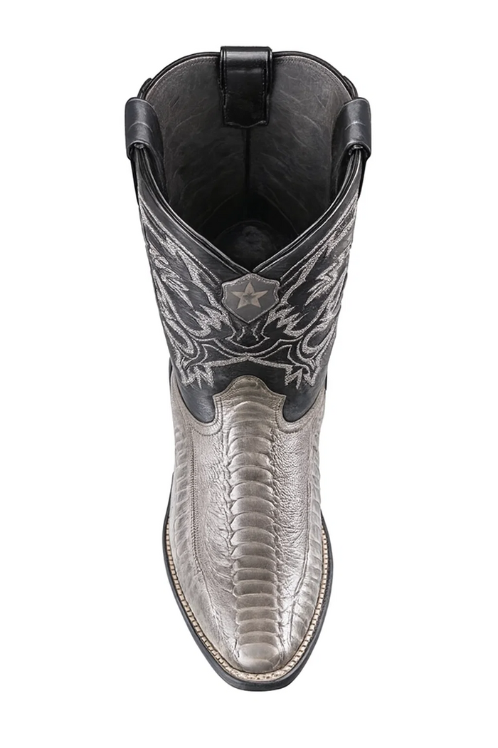 Men's Los Altos Ostrich Leg Skin Wide Square Toe Boots