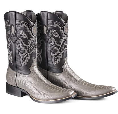 Men's Los Altos Ostrich Leg Skin Wide Square Toe Boots