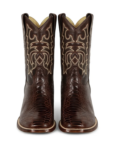 Men's Los Altos Ostrich Leg Skin Wide Square Toe Boots