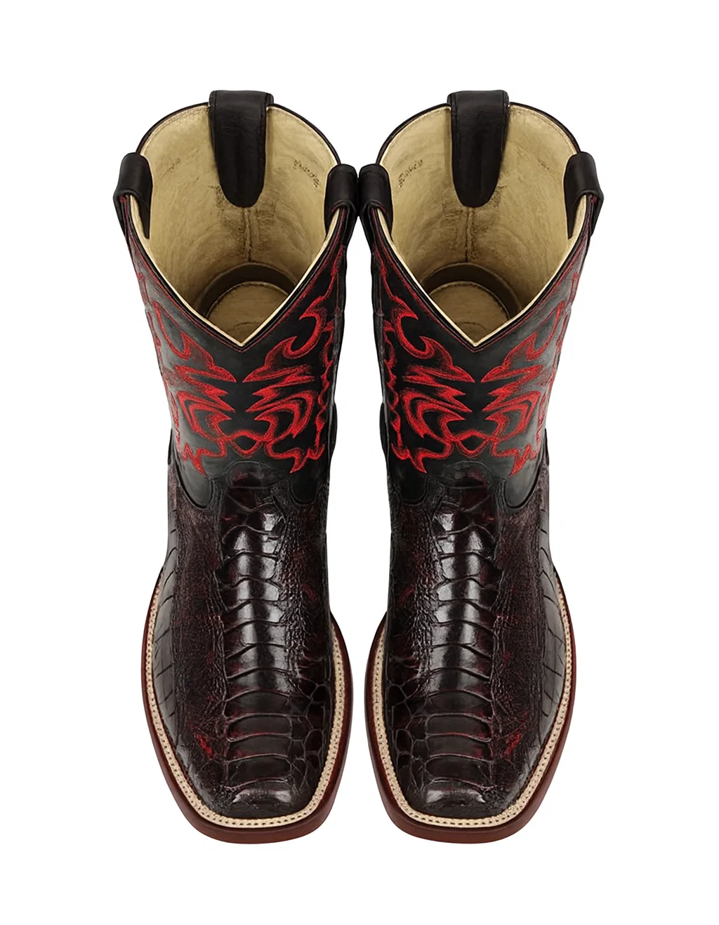 Men's Los Altos Ostrich Leg Skin Wide Square Toe Boots