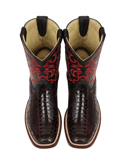 Men's Los Altos Ostrich Leg Skin Wide Square Toe Boots