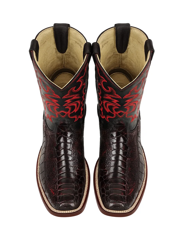Men's Los Altos Ostrich Leg Skin Wide Square Toe Boots