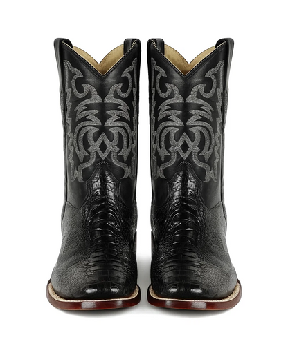 Men's Los Altos Ostrich Leg Skin Wide Square Toe Boots