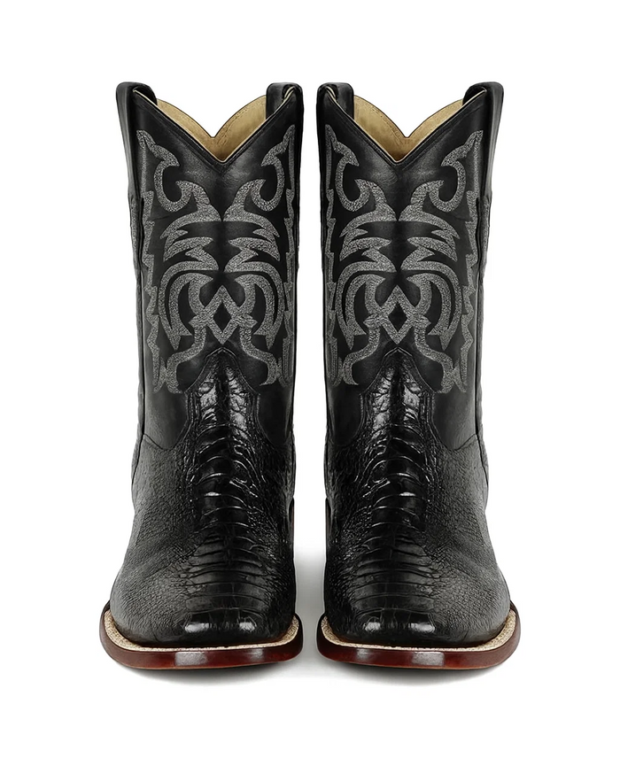 Men's Los Altos Ostrich Leg Skin Wide Square Toe Boots